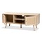 Baxton Studio Sebille Mid-Century Modern Light Brown Finished Wood 2-Door TV Stand with Natural Rattan 207-12462 - alternate 4